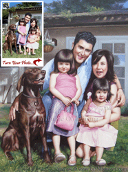 F1 - 20"x24" Custom Family and Child Oil Portrait Paintings by LesMoments