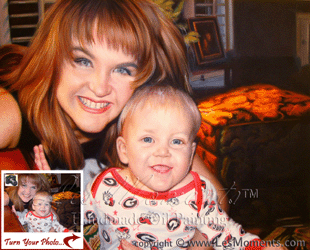 F4 - 16"x20" Custom Family and Child Oil Portrait Paintings by LesMoments