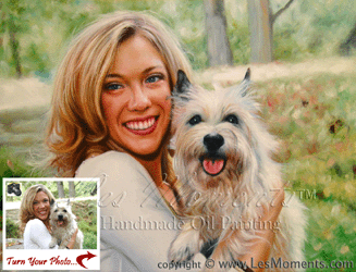 P1 - 12"x16" Handmade Pet (Dog, Cat, Horse) Oil Portrait Paintings from Photo by LesMoments