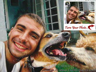P2 - 12"x16" Handmade Pet (Dog, Cat, Horse) Oil Portrait Paintings from Photo by LesMoments