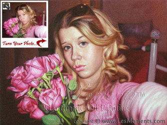 S1 - 12"x16" Handmade Self (women & men) Oil Portrait Paintings from Photo by LesMoments