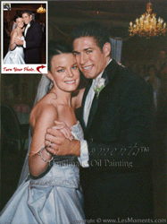 W3 - 12"x16" Wedding First Dance Bride & Groom Oil Portrait Paintings by LesMoments