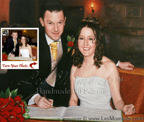 W4 - 20"x24" Wedding Oil Portrait Paintings by LesMoments