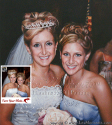 W6 - 16"x20" Wedding Bride and Bridesmaid Oil Portrait Paintings by LesMoments