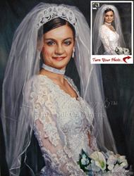 W7 - 12"x16" Wedding Bride Oil Portrait Paintings by LesMoments