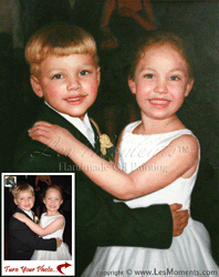 W8 - 16"x20" Wedding Flower Girl and Ring Bearer Boy Oil Portrait Paintings by LesMoments
